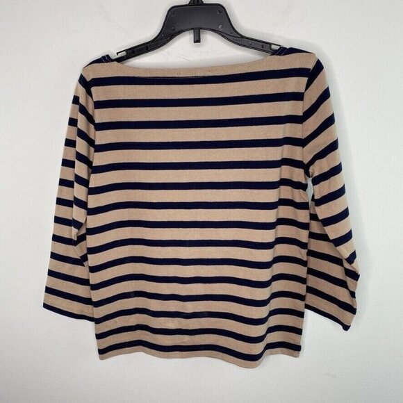 J.Crew $50 Structured Boatneck T-Shirt In Stripe Size XXS H6778 - Picture 4 of 6